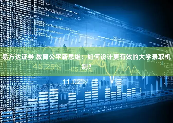 易方达证券 教育公平新思维：如何设计更有效的大学录取机制？