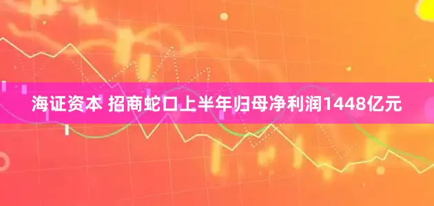 海证资本 招商蛇口上半年归母净利润1448亿元